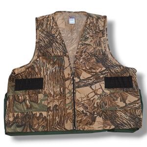 Vtg Sports Afield Real Tree Camo Hunting Vest-Size 2XL-Shooting-Pockets-Full Zip